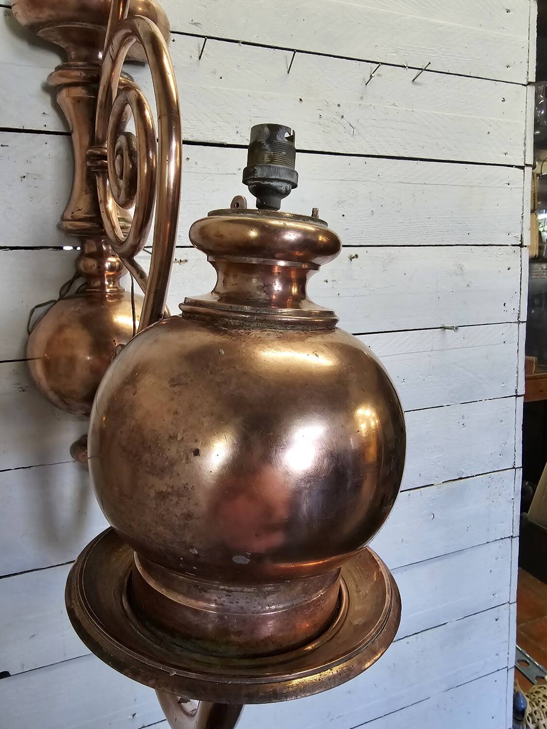 19th century copper wall lights (large models)