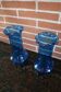 Pair of old blue glass vases