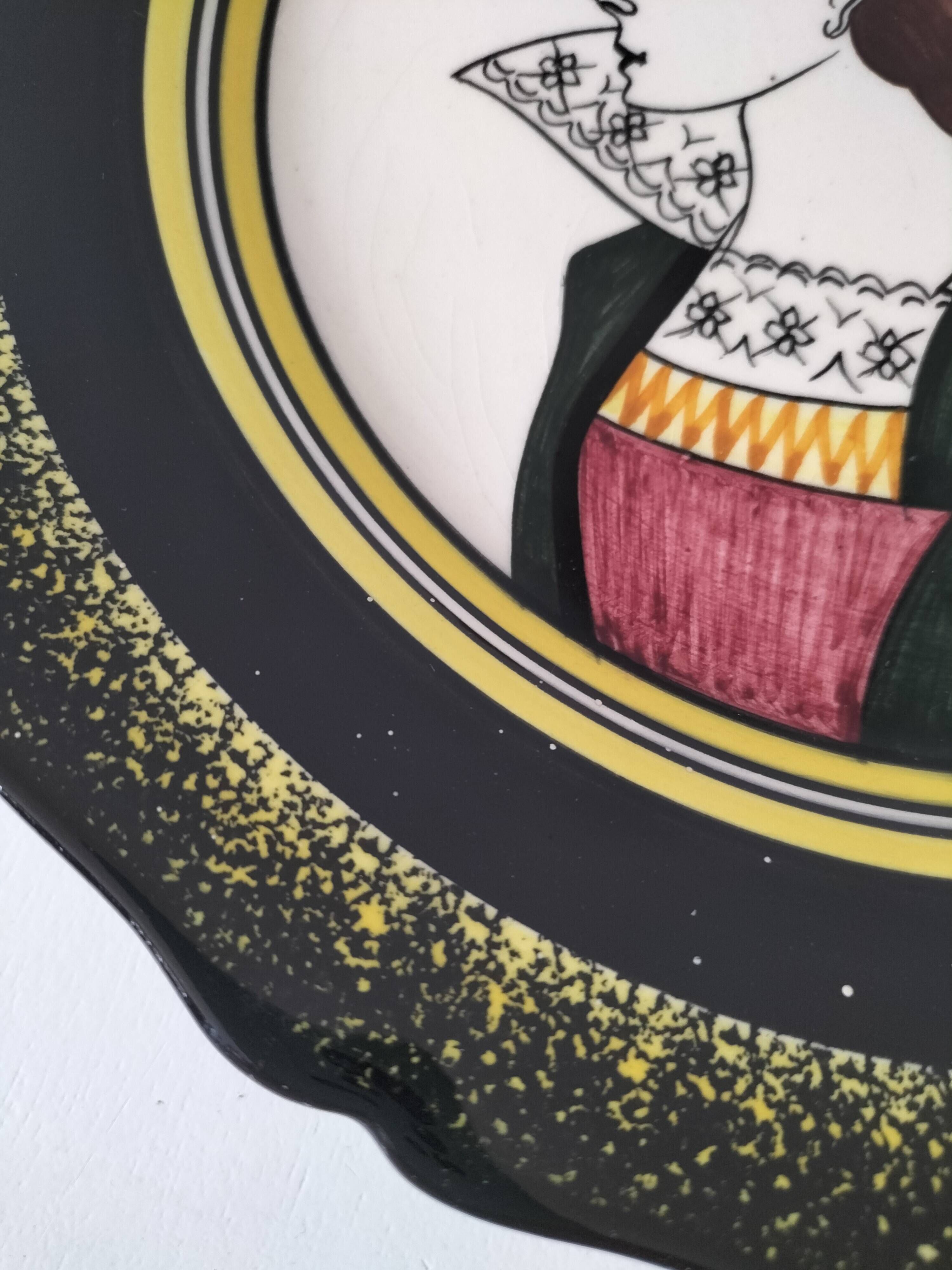 Henriot Quimper Plate – Portrait of a Breton Woman from the Aven Region – Earthenware