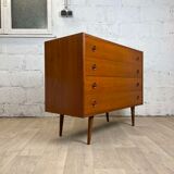 Commode 4 tiroirs scandinaves vintage en teck, années 60