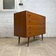 Wide chest of drawers 4 drawers scandinavian vintage teak, 60s