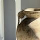 Large cream vase with double spiral handles in antique style, made of terracotta, H42 D3.