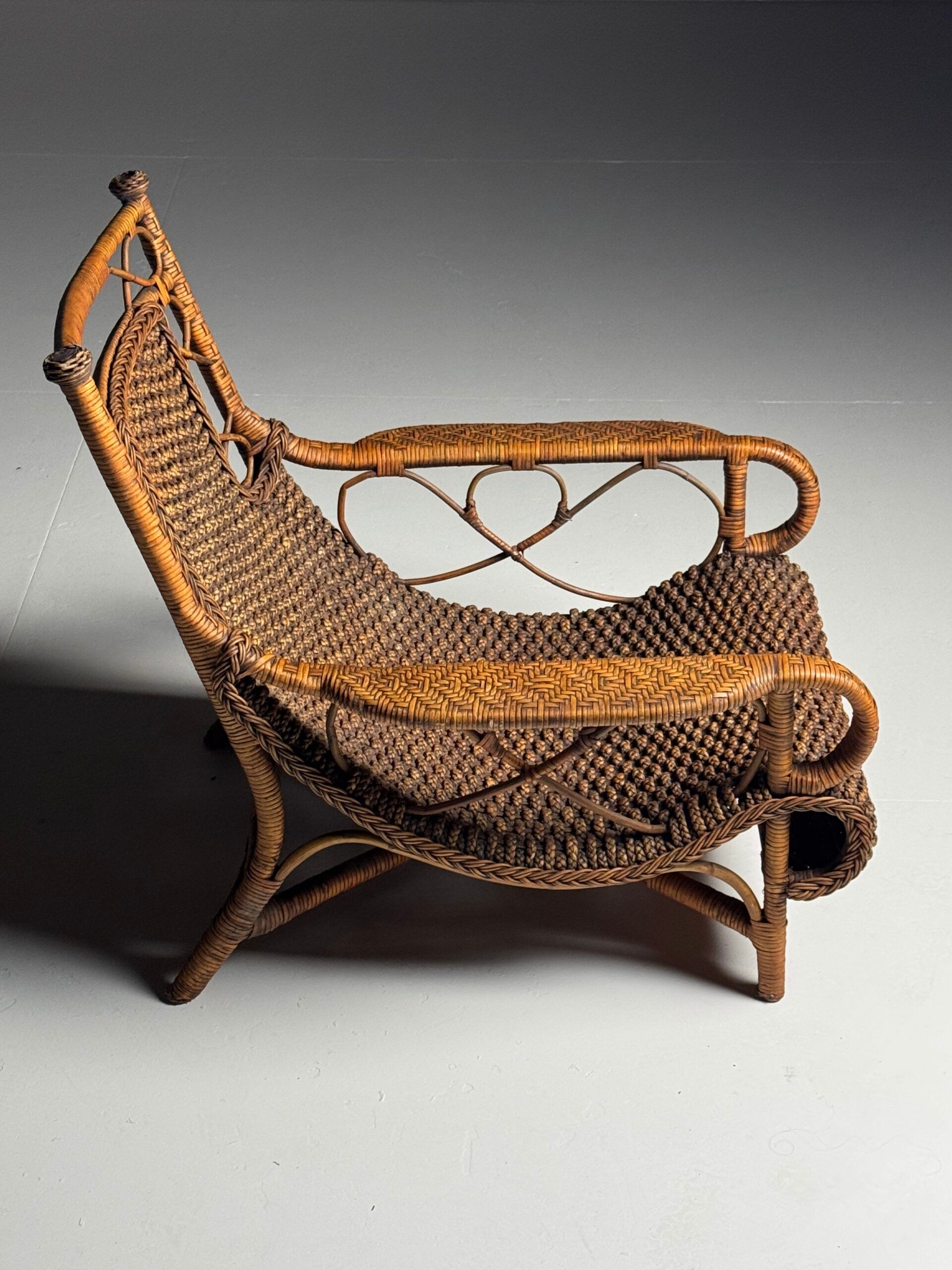 Rattan armchair 1950s vintage