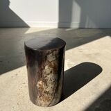 Side table in black petrified wood h:28,5cm d:17cm