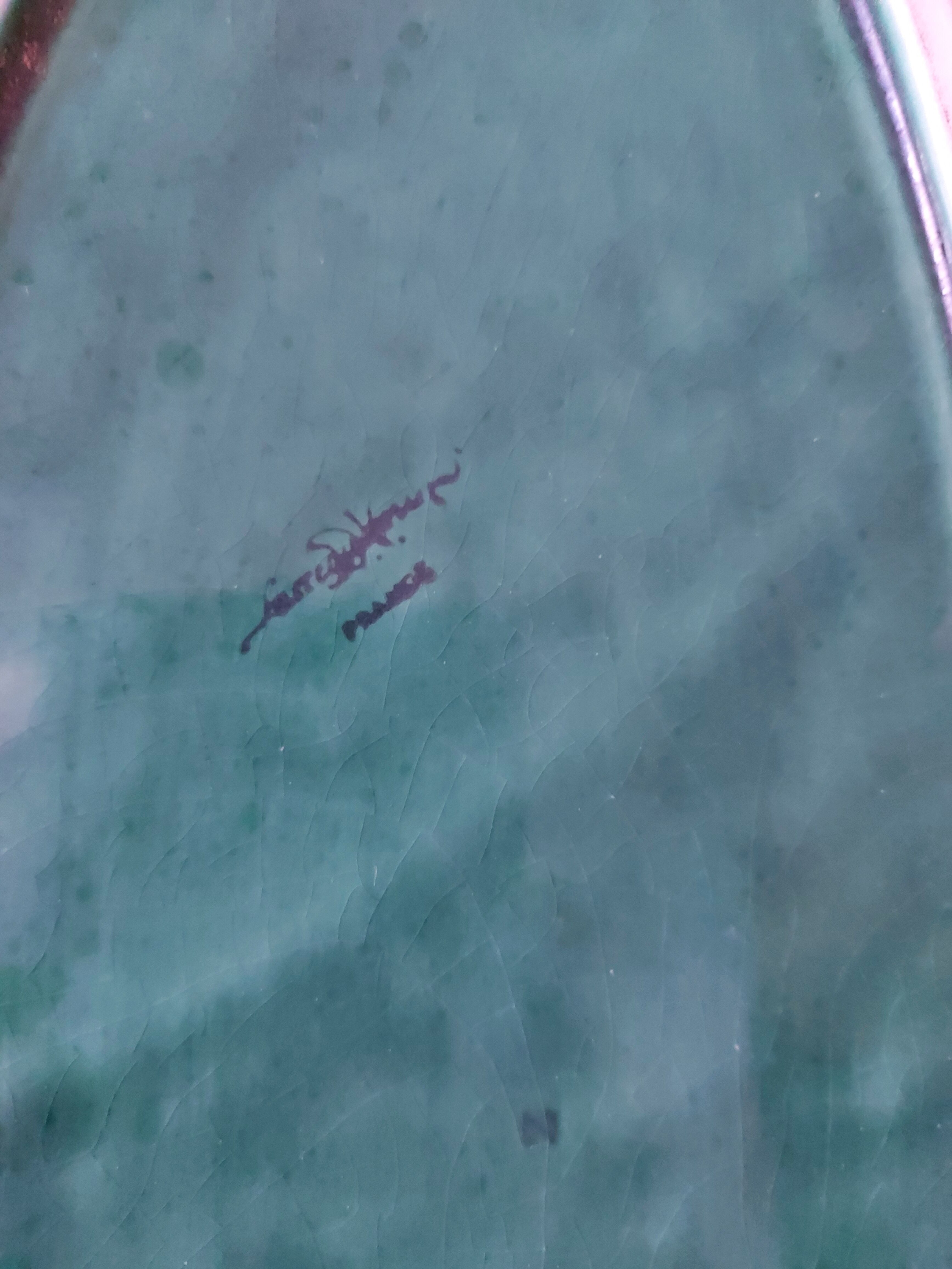 Green sarreguemines fish dish