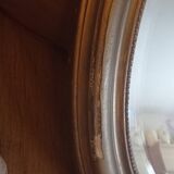 Antique large oval beveled mercury mirror