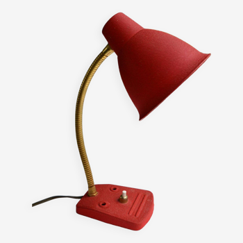 Vintage red casserole lamp