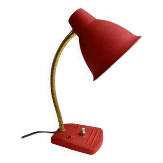 Vintage red casserole lamp