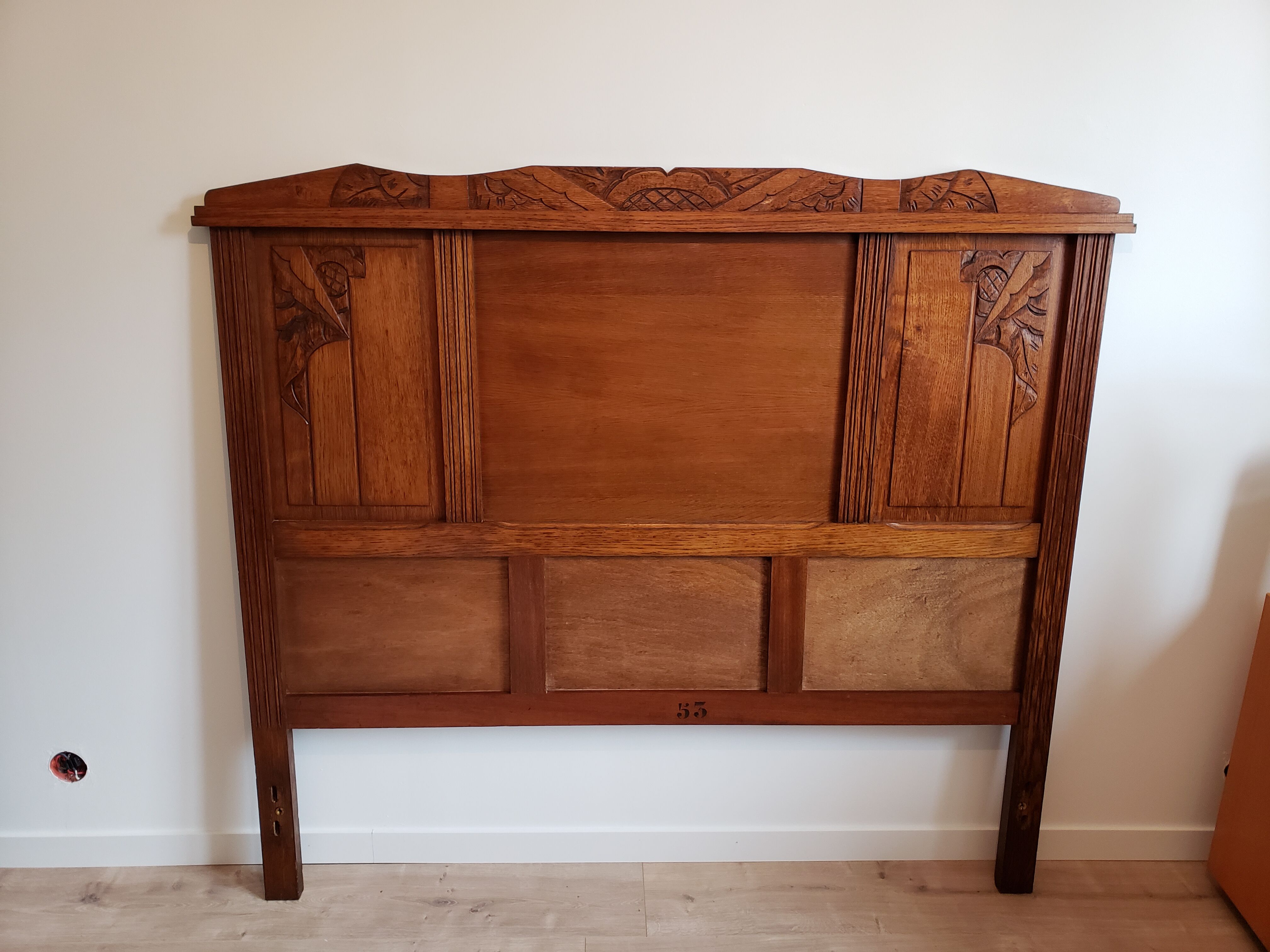 Vintage 50s oak headboard