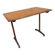 Varnished bistro table, cast iron legs