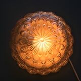 Plafonnier rond marguerite en verre moulé