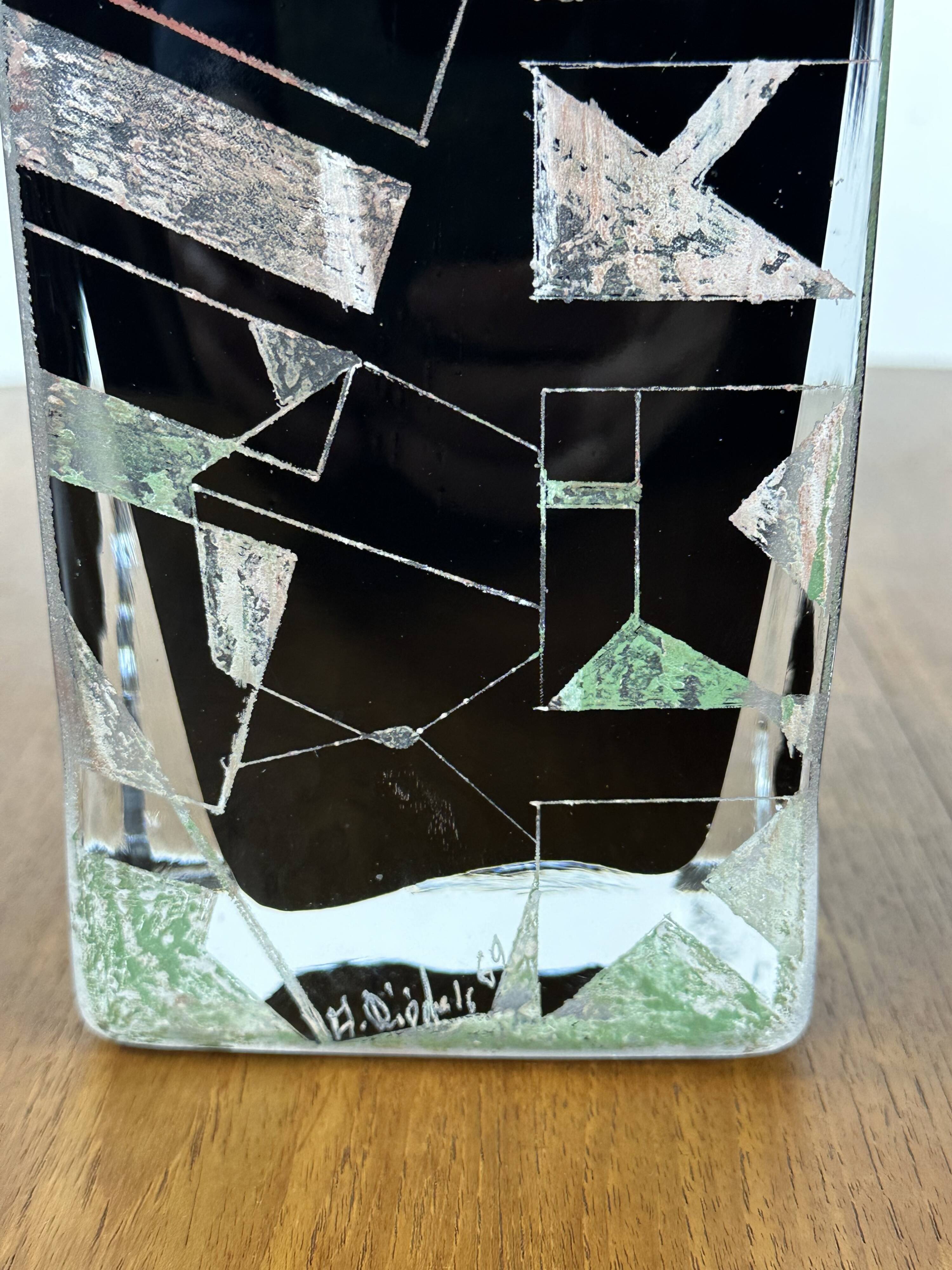 Pair of Cubist Vases by Anatole Riecke 1969