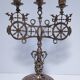 candelabrum decorative peacock wheels solid brass three lights