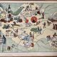 Affiche ancienne carte illustrée de la guyenne gironde dordogne lot aveyron 1929 - jp pinchon