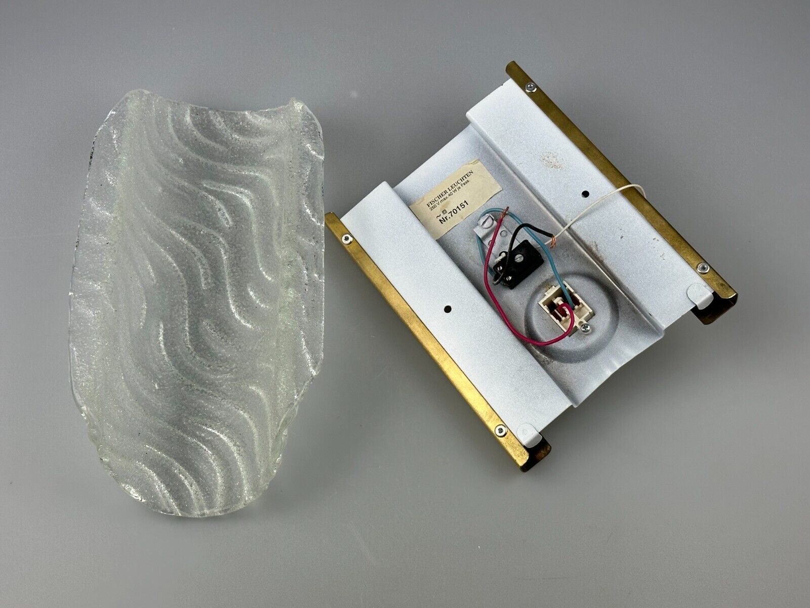 60s 70s wall lamp Fischer Leuchten Germany Wall Sconce Ice Glass Design