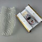 60s 70s wall lamp Fischer Leuchten Germany Wall Sconce Ice Glass Design