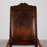 18th Century Liège Armchair in hand carved Oak, Belgium