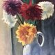 Painting bouquet of flowers circa 1930-1940