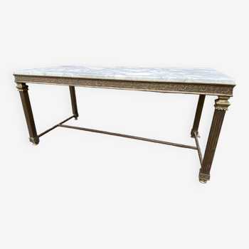 Louis xvi empire style coffee table in gilded bronze 1950