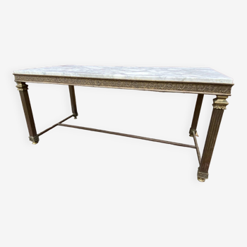 Table basse style louis xvi empire en bronze doré 1950