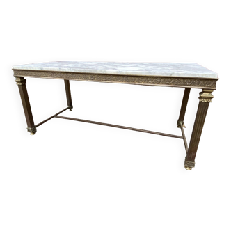 Louis xvi empire style coffee table in gilded bronze 1950