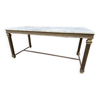 Table basse style louis xvi empire en bronze doré 1950