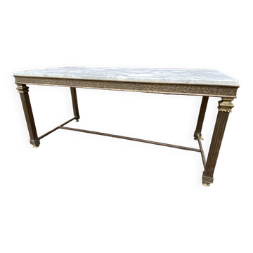 Louis xvi empire style coffee table in gilded bronze 1950