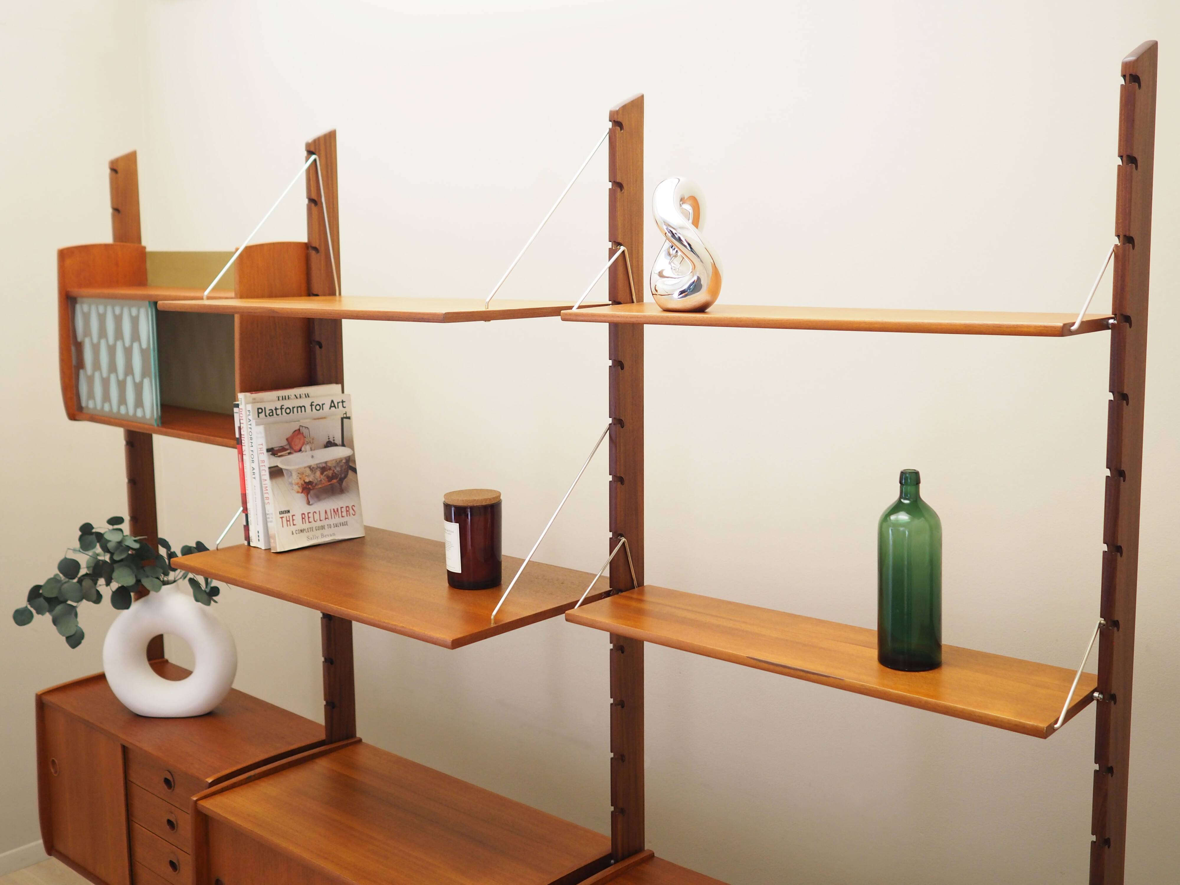 Teak system bookcase, Norwegian design, 1960s, production: Blindheim Mobelf