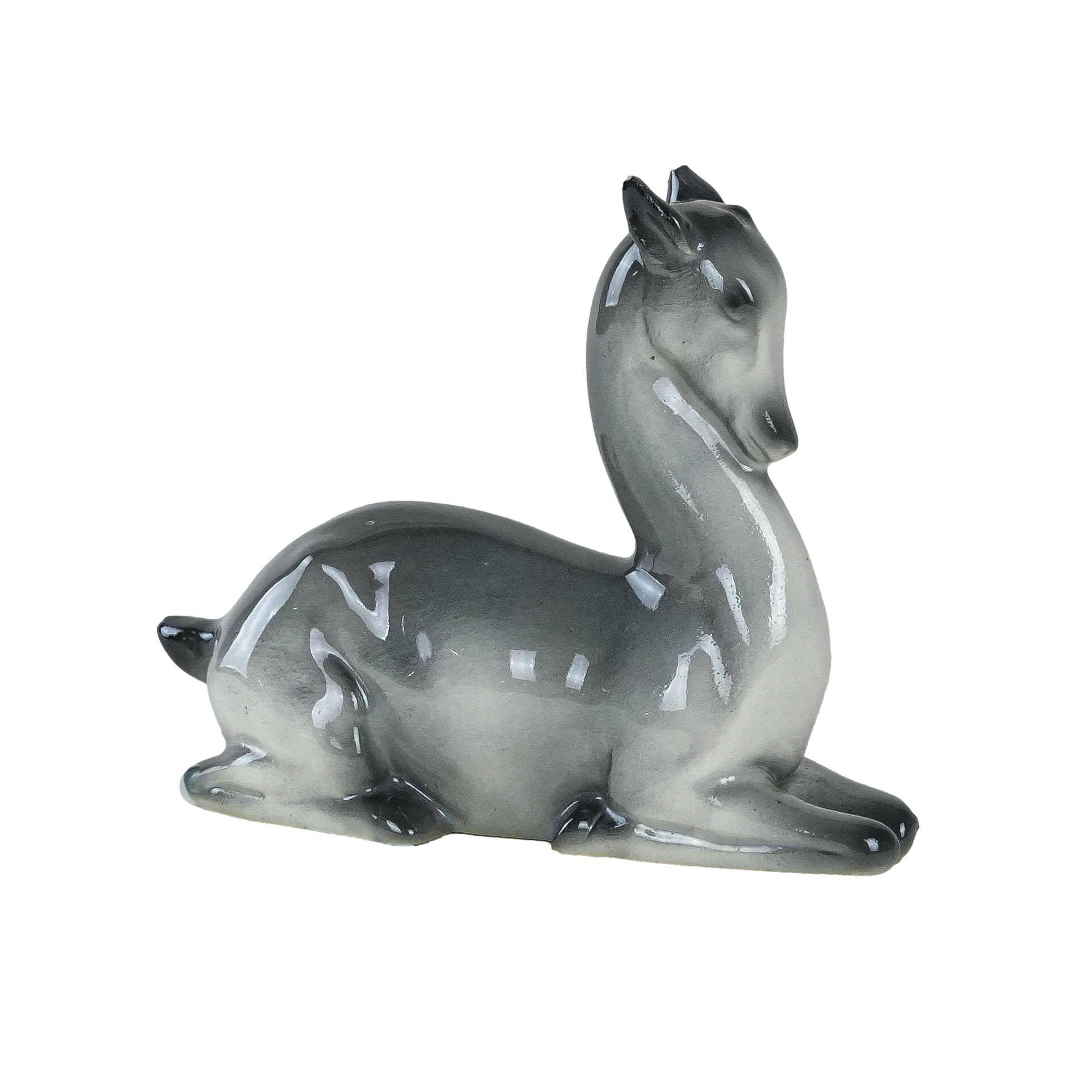 Ceramic deer figurine, Danish design, 1970s, production: Denmark