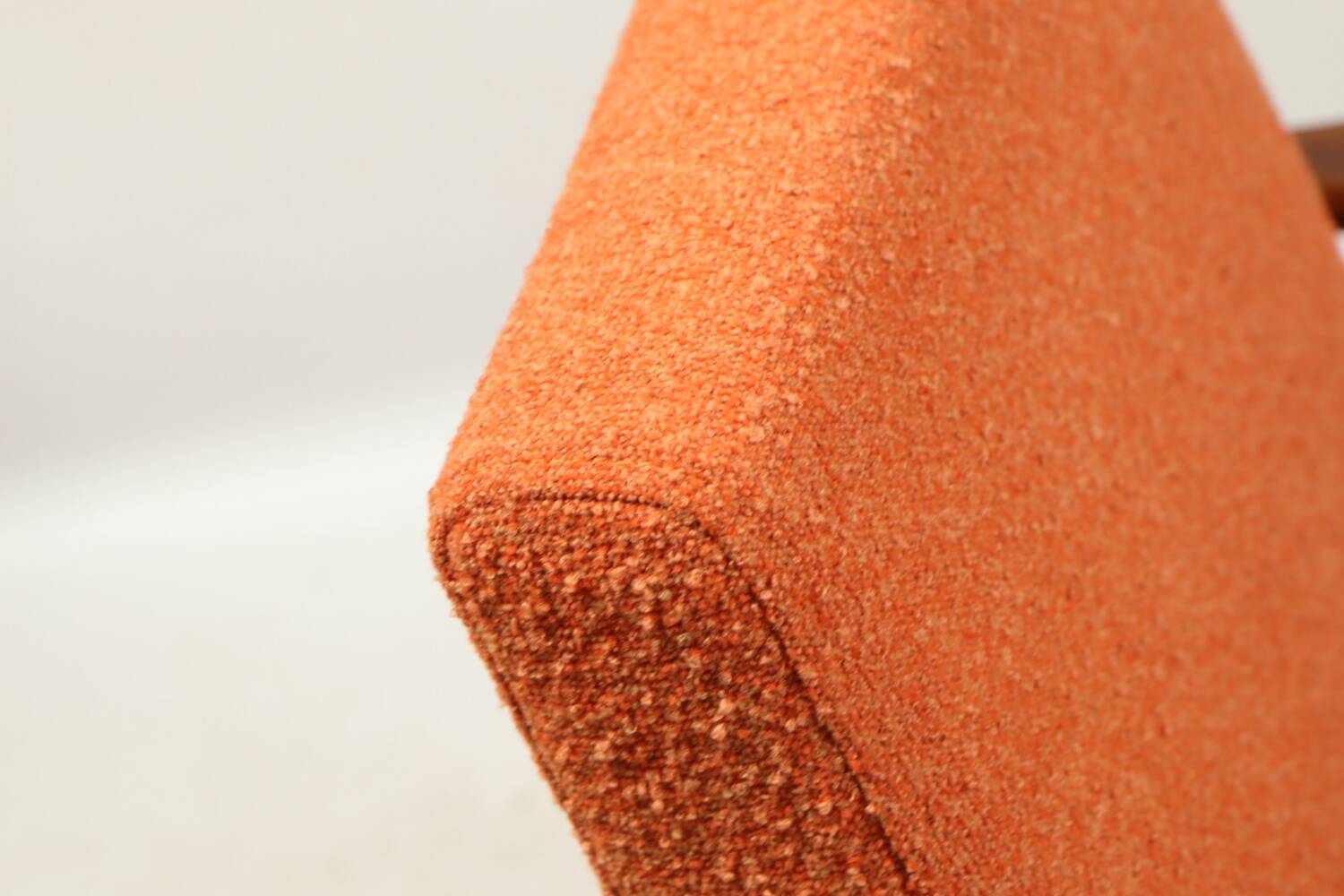 Scandinavian armchair bouclé orange design by H.Lis