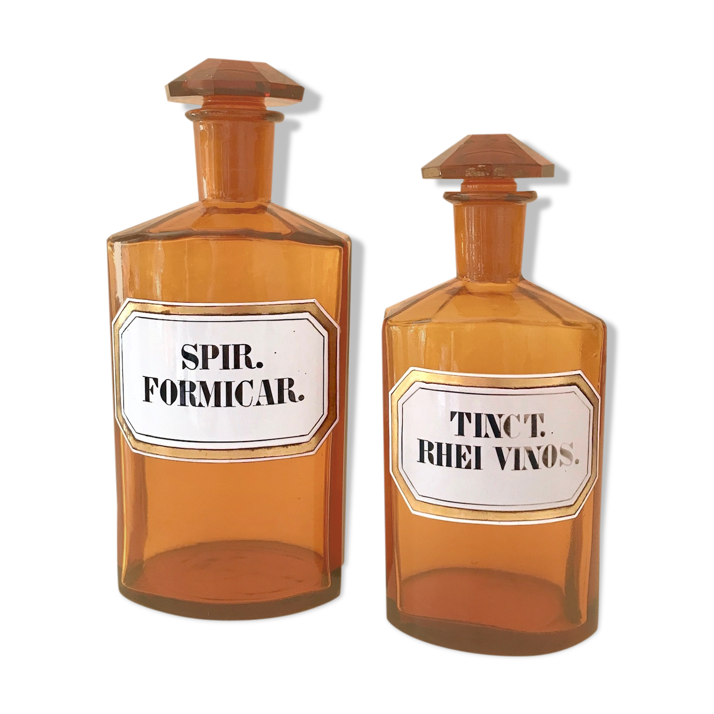 Vintage pharmacy bottles, Set of 2