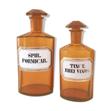 Vintage pharmacy bottles, Set of 2