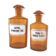 Paire de bouteilles de pharmacie vintage