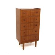 Commode scandinave "tallboy" en teck, Danemark, 1960