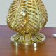 Lampe à poser aux feuillages de fougères dorés