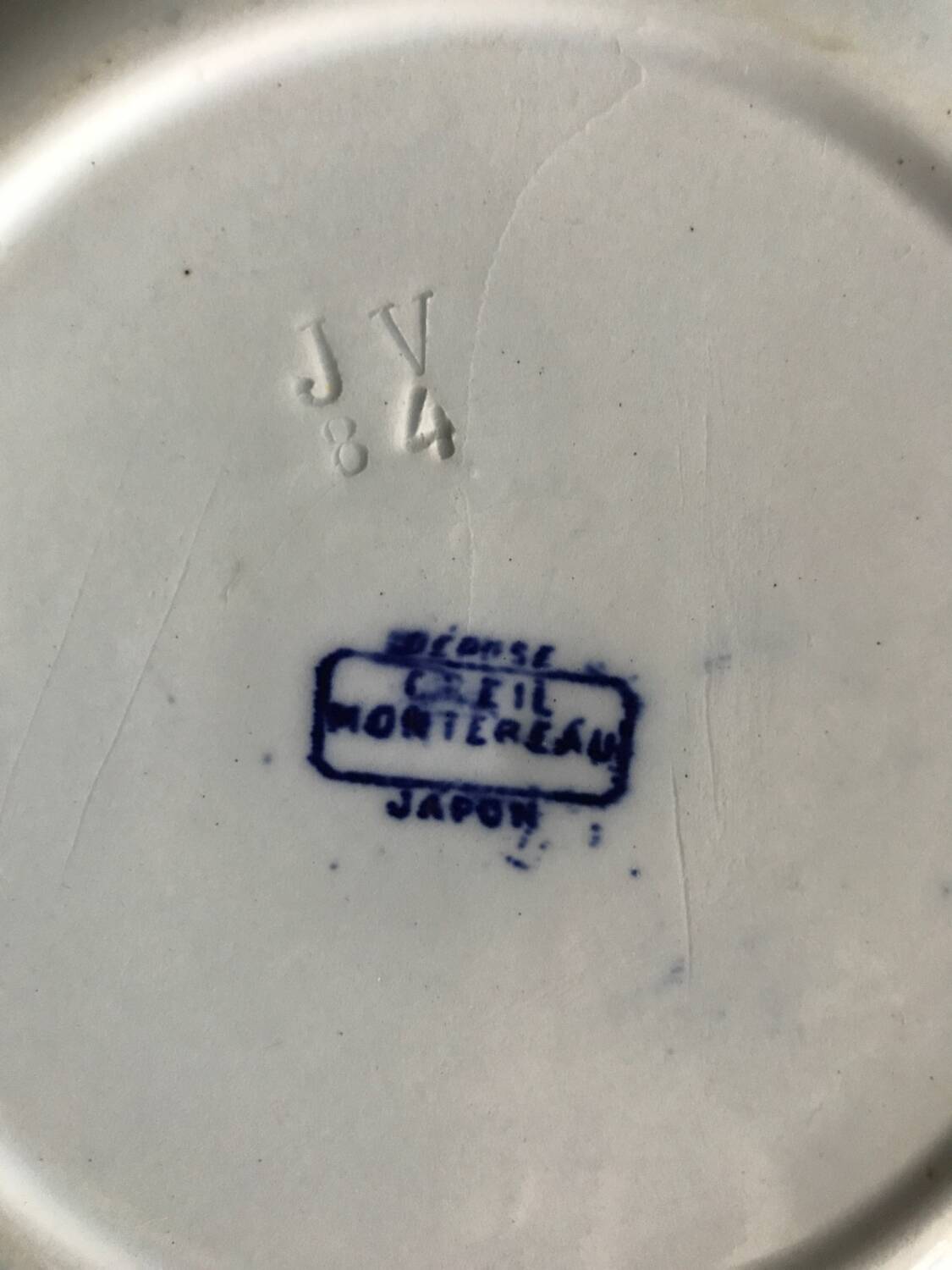 “Japan” earthenware dessert plate from Creil and Montereau