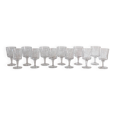 12 cut crystal glasses on stems – 1930s-1950s