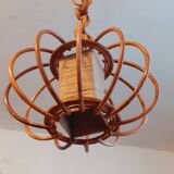 60s rattan pendant light