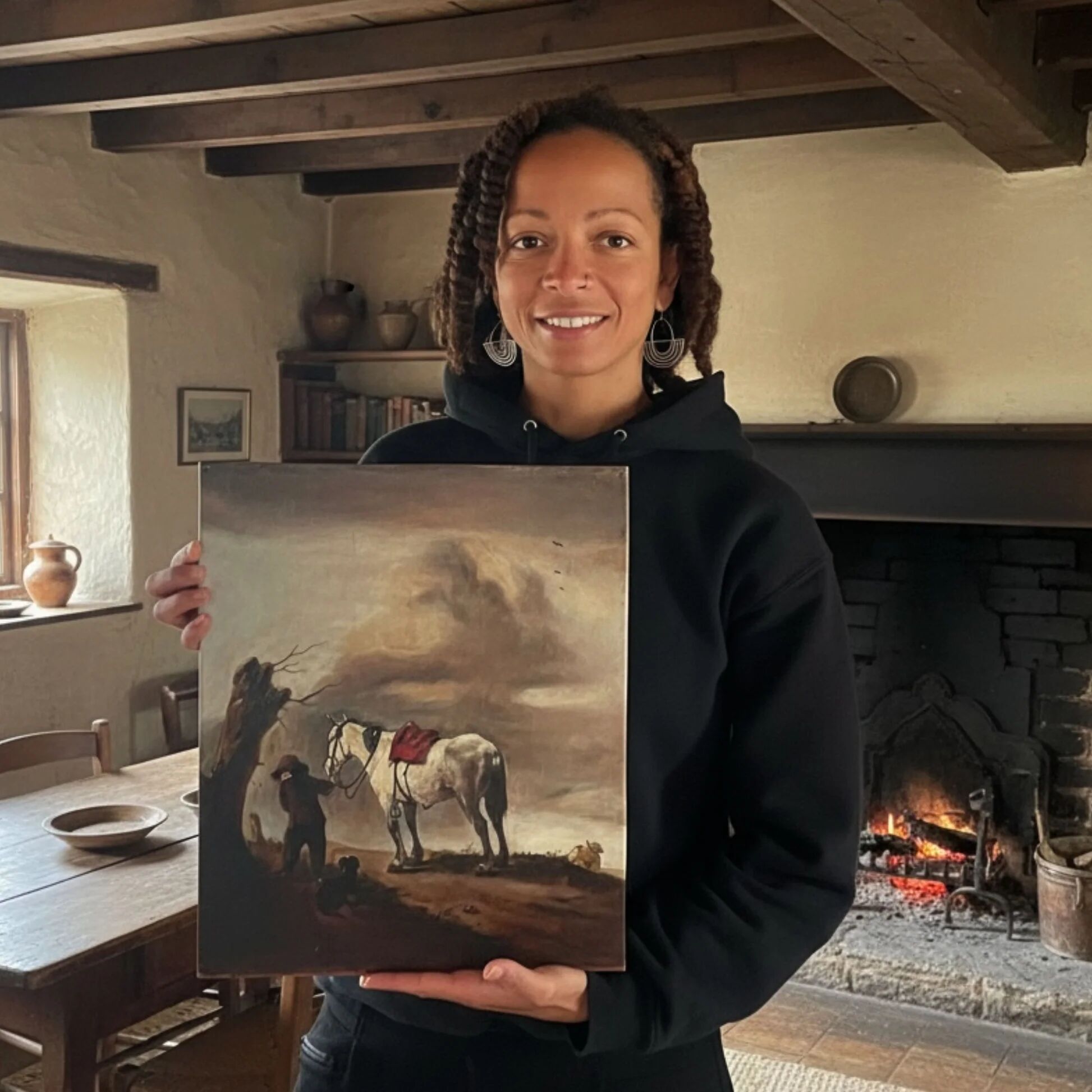 Reproduction by George Boellaard of the oil painting 'Grey Horse' by Wouwermans