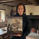 Reproduction by George Boellaard of the oil painting 'Grey Horse' by Wouwermans