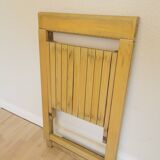 Vintage Aldo Jacober Folding Wooden Chair: Mid-Century Trieste Stool