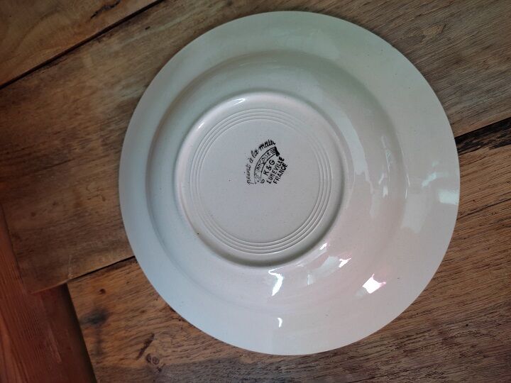 hollow plate porcelain lunéville painted hand floral françoise ancienne