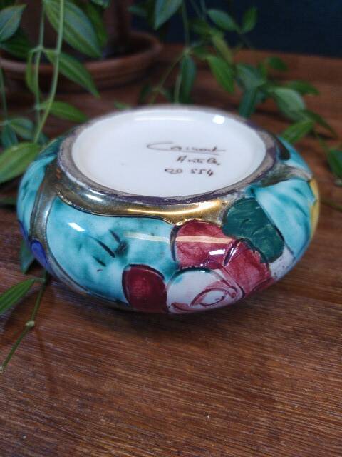 Coupelle en céramique vintage motifs fleuris