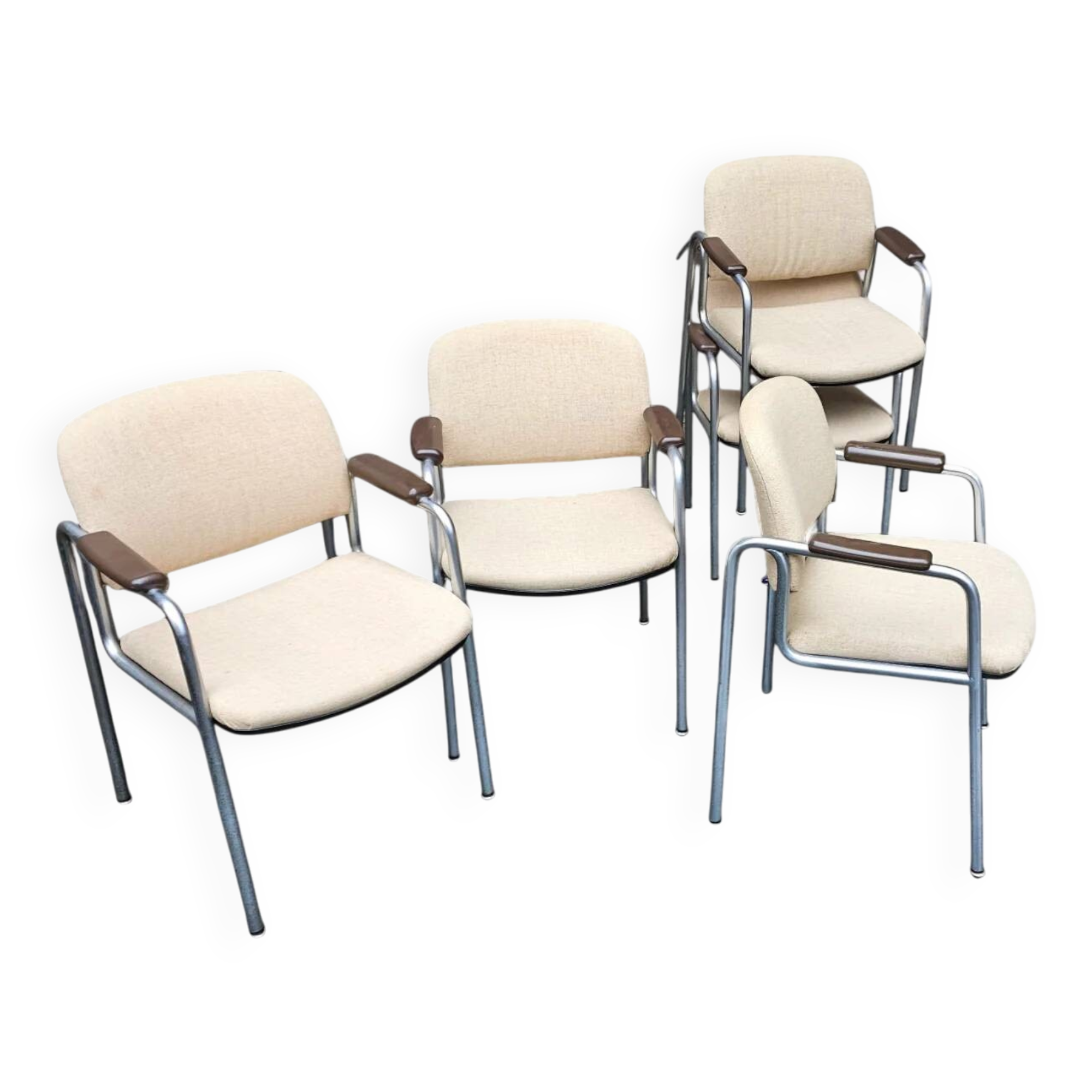 6 x rare arm chair / Röder und Söhne / 1970s / probably by Miller Borgsen