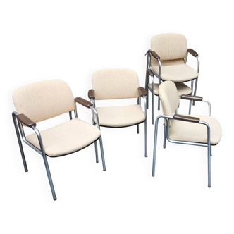 6 x rare arm chair / Röder und Söhne / 1970s / probably by Miller Borgsen