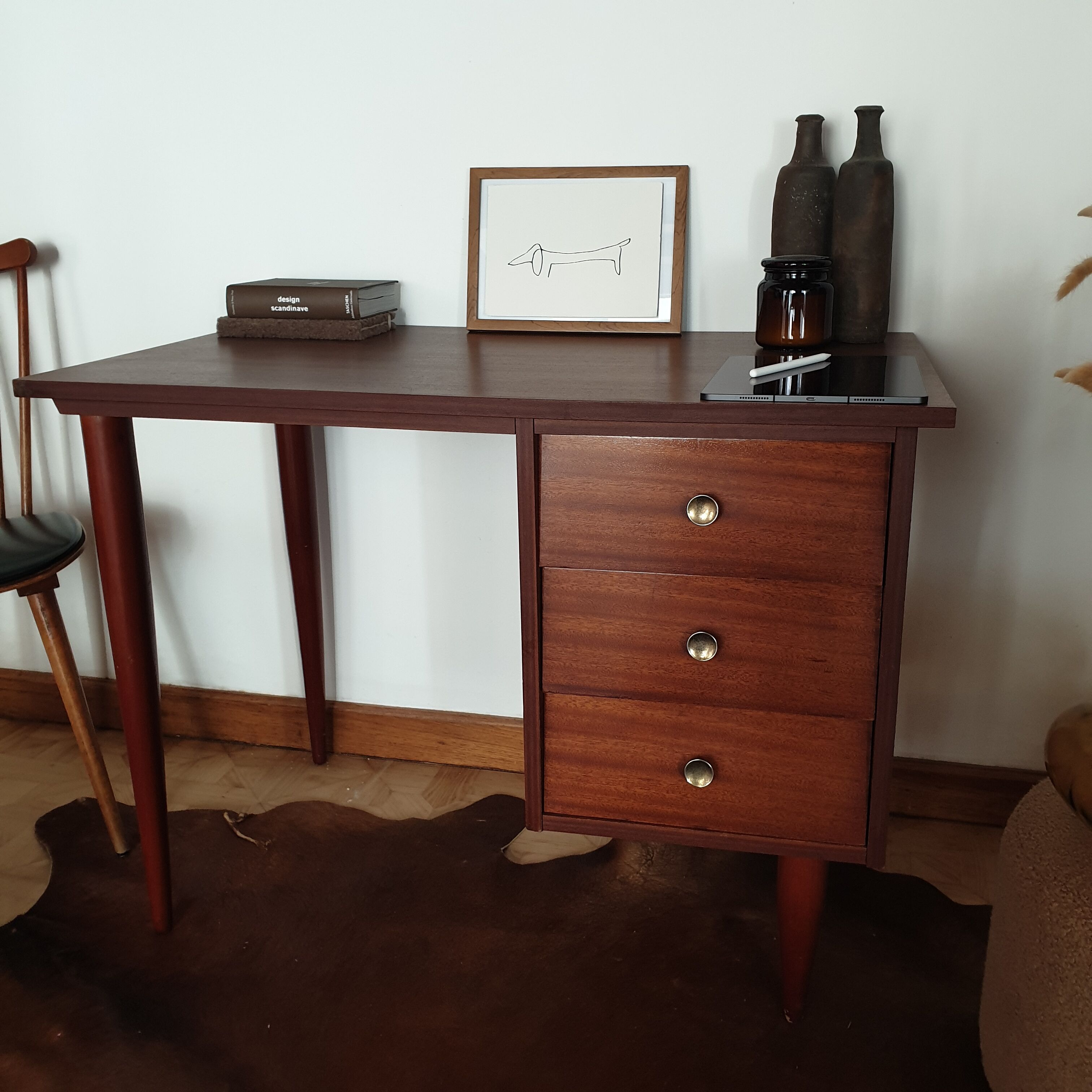 Vintage teak desk 60s
