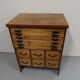 Industrial Dutch pine work bench with drawers
