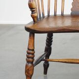 Chaise de salle à manger Windsor à dossier haut, style anglais ancien