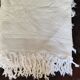 White cotton bedspread, vintage woven cotton bed throw.