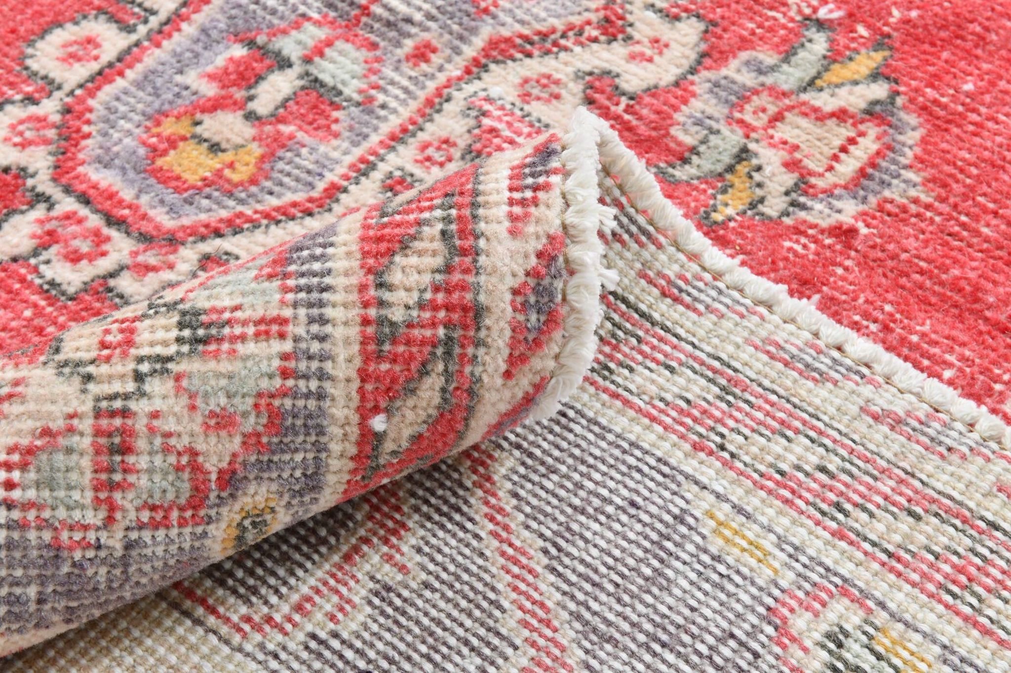 Red & Cream Classic Turkish Vintage Rug, 205x310Cm
